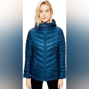 Lole Emeline Hooded Down Puffer Jacket Size Small S Blue
